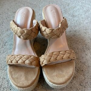 Coutgo Braided Wedges – Tan – Size 8.5